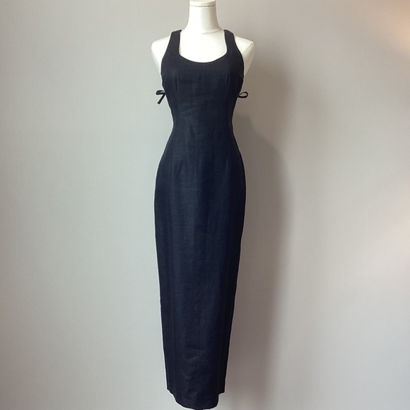 Karen Millen Linen Column Maxi Dress - UK 12 - Picture 4 of 11